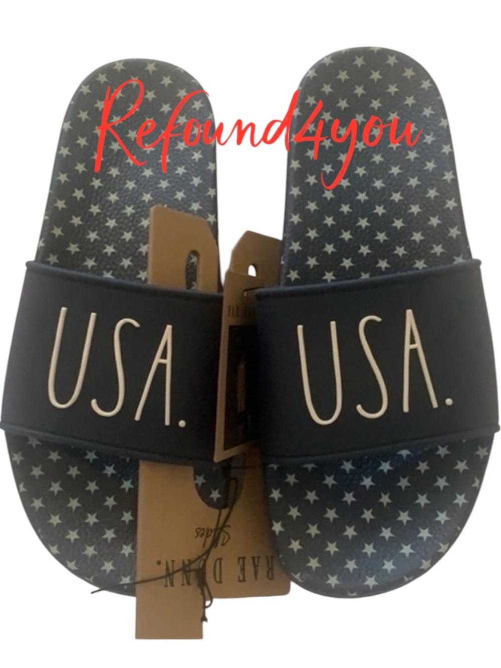 Rae Dunn - ‘USA Star’ Slide Sandals. NWT.